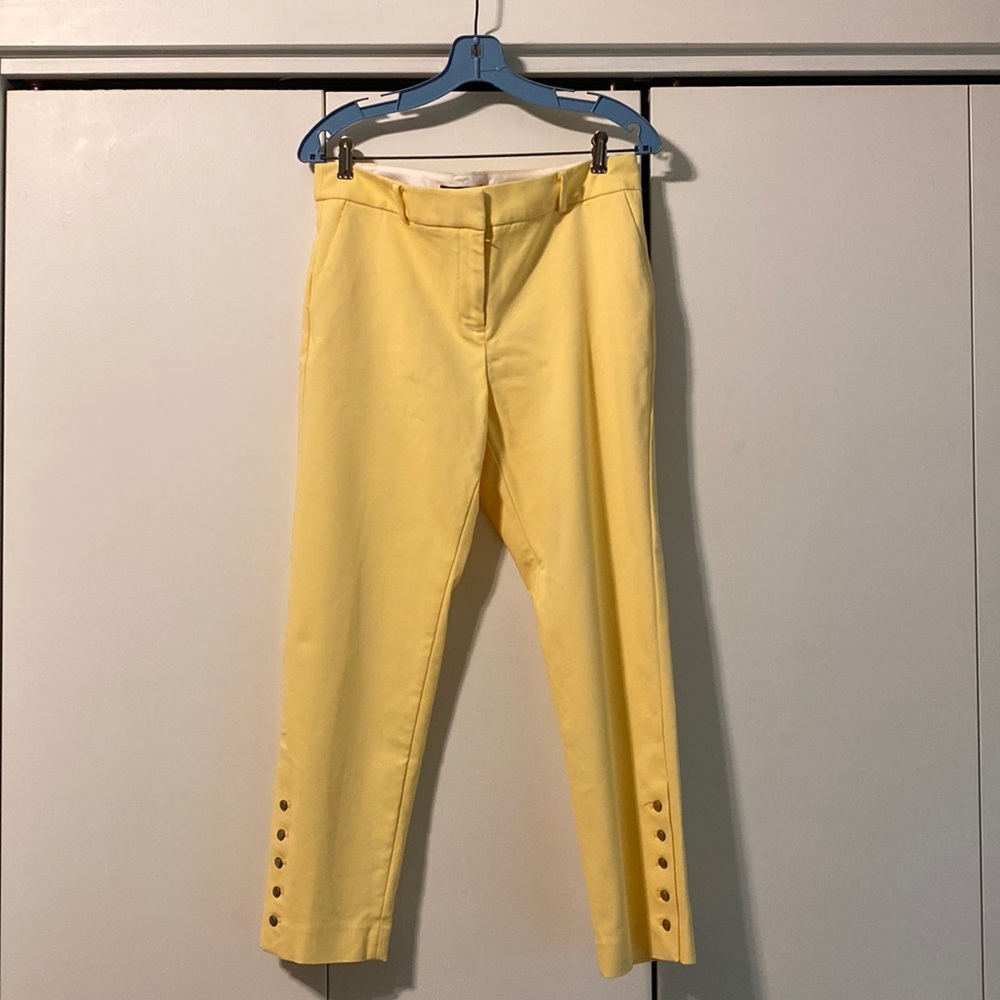 Talbots size 8P yellow slacks with buttons to ankle